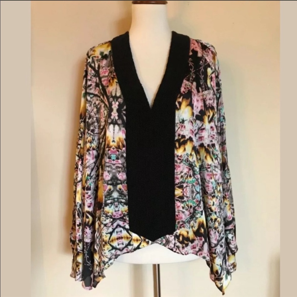 Plus Size 3X T Bags LA Beaded Print Blouse